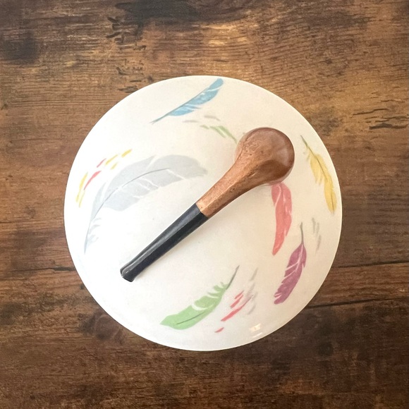 VINTAGE Raynaud Limoges 🇫🇷 Porcelain Dure Cigar and Feather Jar *RARE* - Picture 6 of 10